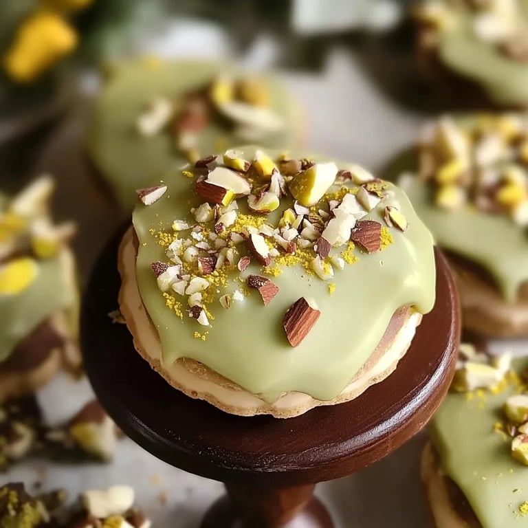 Zarte Pistazienkekse mit Pistaziencreme