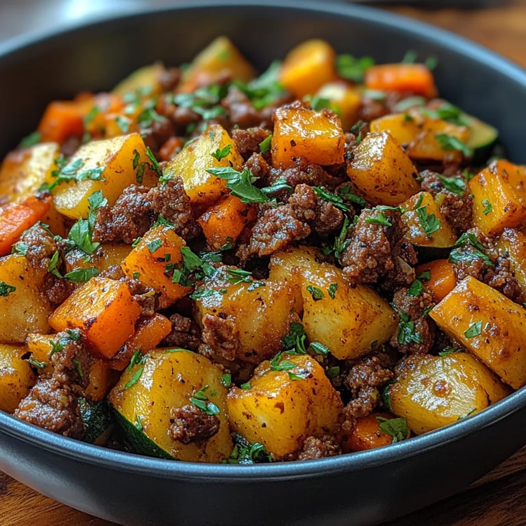 Poêlée de bœuf haché, courgettes et patates douces : Une Recette Incroyable Ultime pour les Dîners en Famille