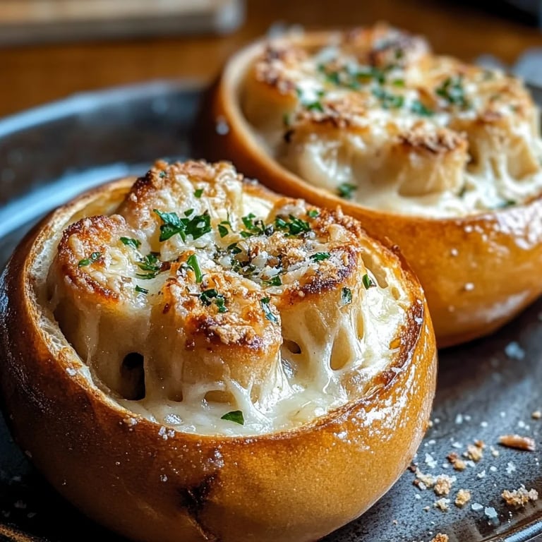 Chicken Alfredo Garlic Bread Bowls: An Amazing Ultimate Recipe