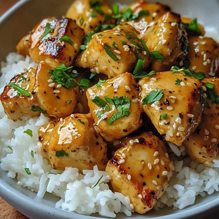 Schnelles Honig Senf Hähnchen mit Reis