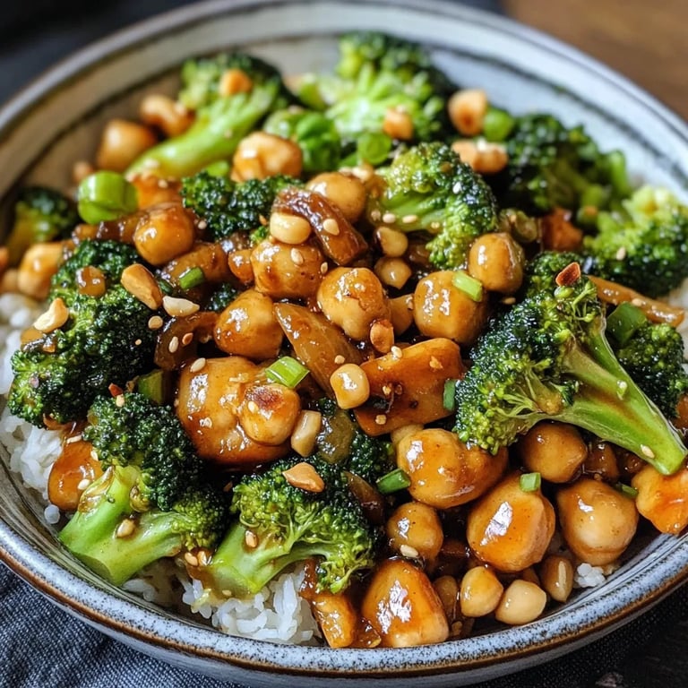 Knoblauch-Brokkoli-Pfanne mit Kichererbsen