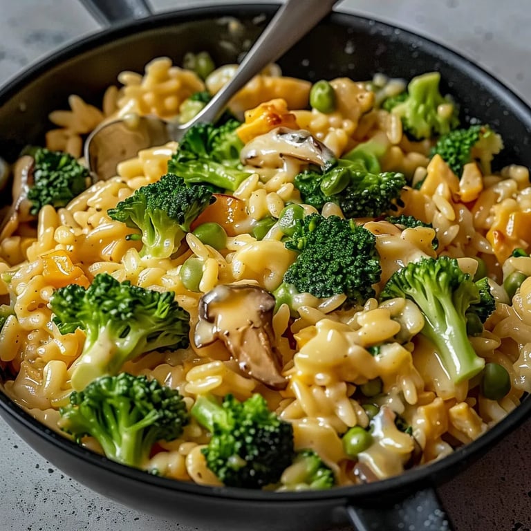 Cremiger Brokkoli-Käse-Orzo