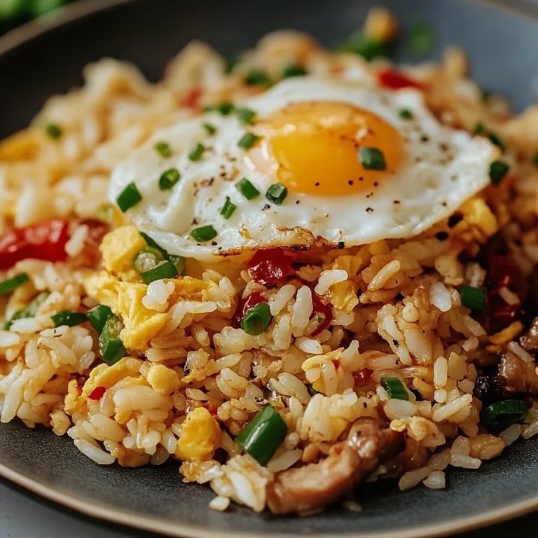 Gebratener Eierreis mit Gemüse