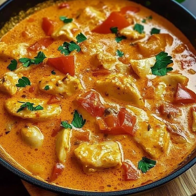 Cremiges Paprika-Sahne-Hähnchen mit Gnocchi