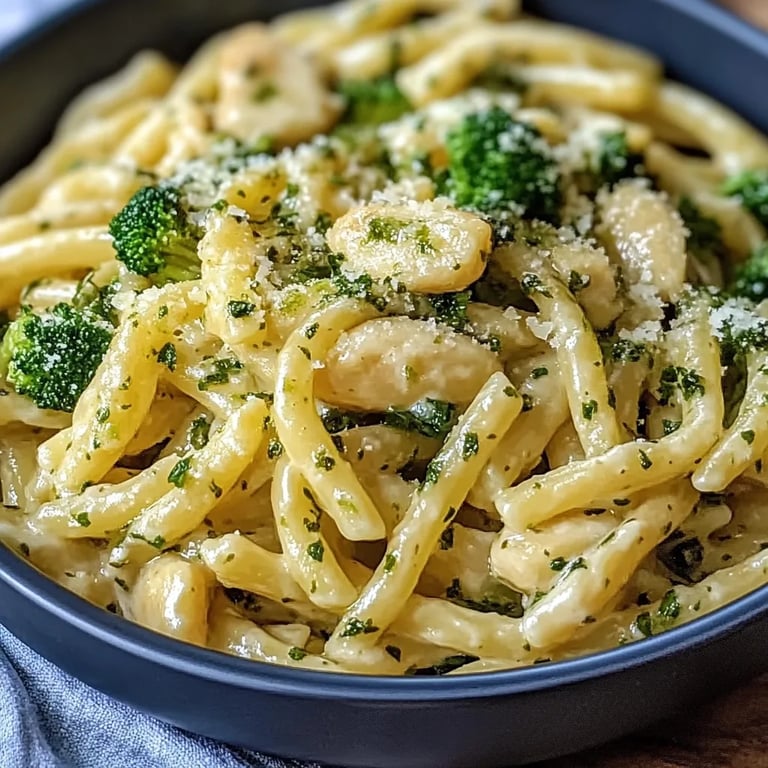 Cremige Hähnchen Brokkoli Pasta