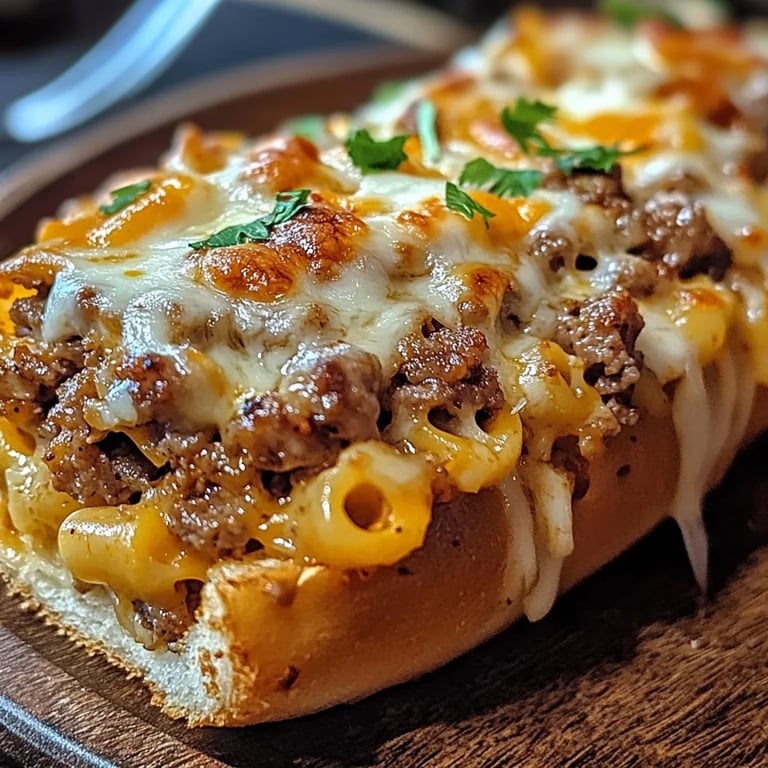 Macarrão com queijo e bolo de carne