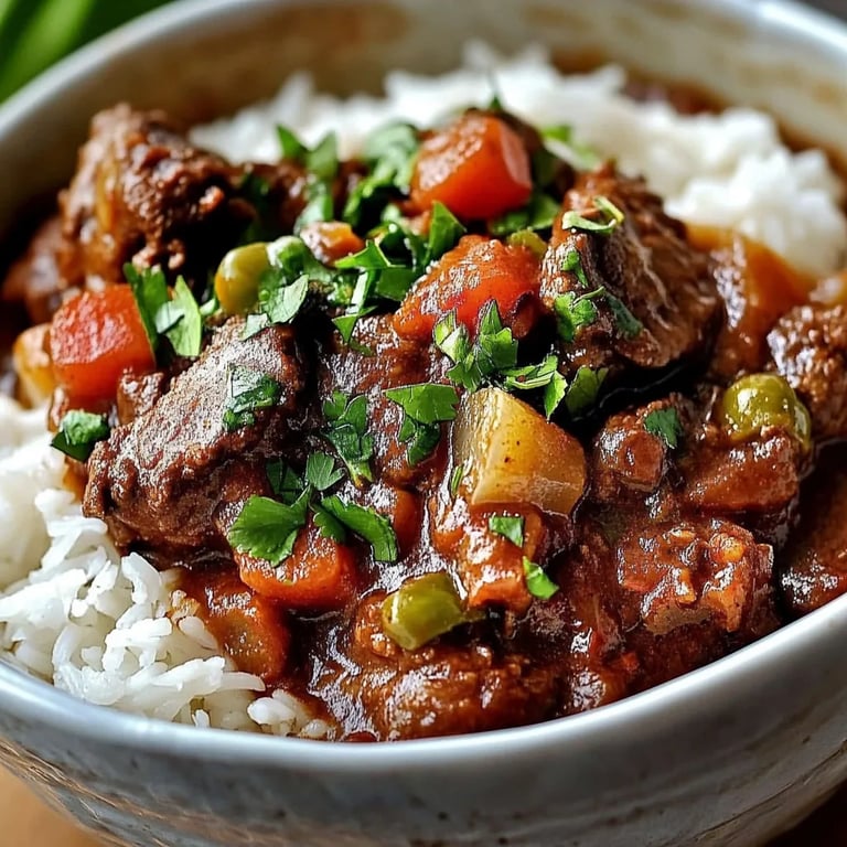 Jamaican Beef Stew With Rice