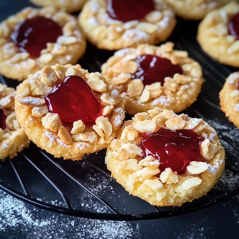Mandel-Mürbteig Kekse mit Marmelade