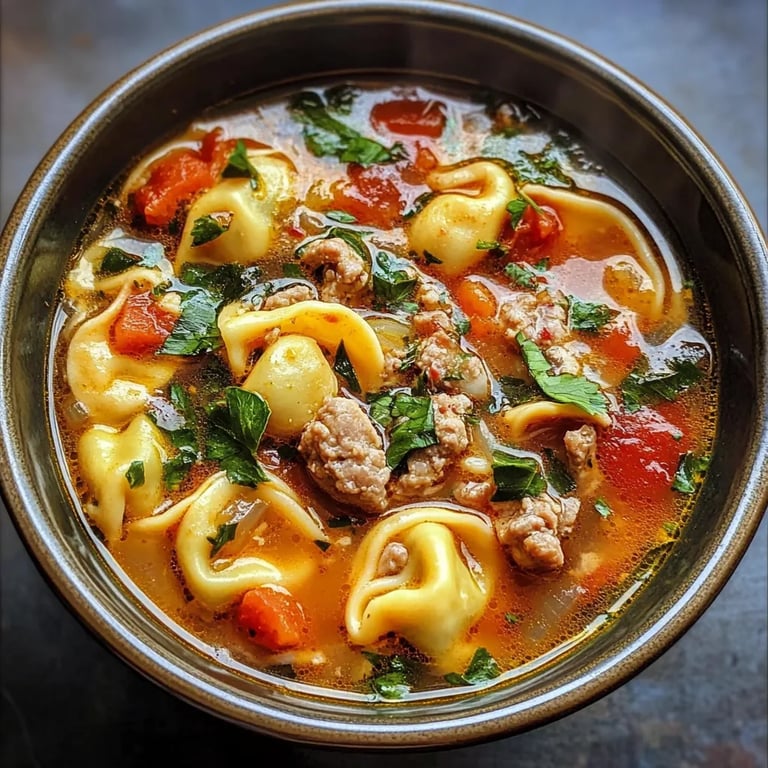 Autumn Tortellini Soup With Sausage