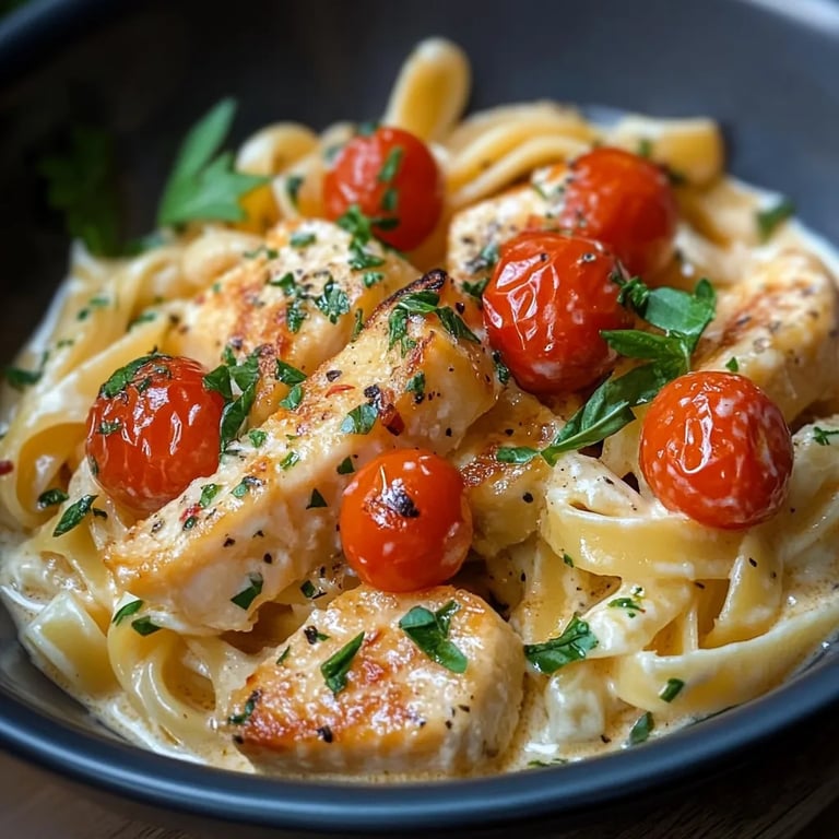 Ofen-Lachs-Pasta mit Tomaten