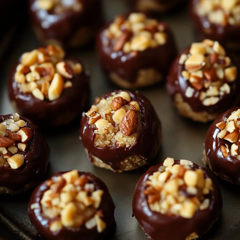 Knusprige Haselnussküsschen mit Nuss-Nougat-Füllung