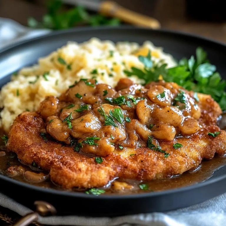 Jägerschnitzel (Schnitzel mit Pilzsoße)