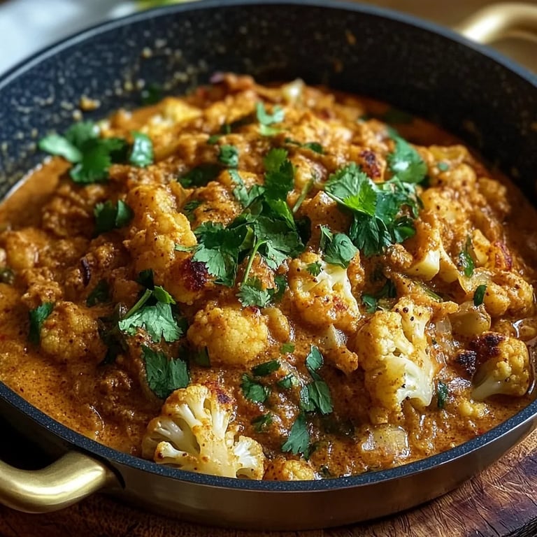 Blumenkohl in cremiger Currysauce