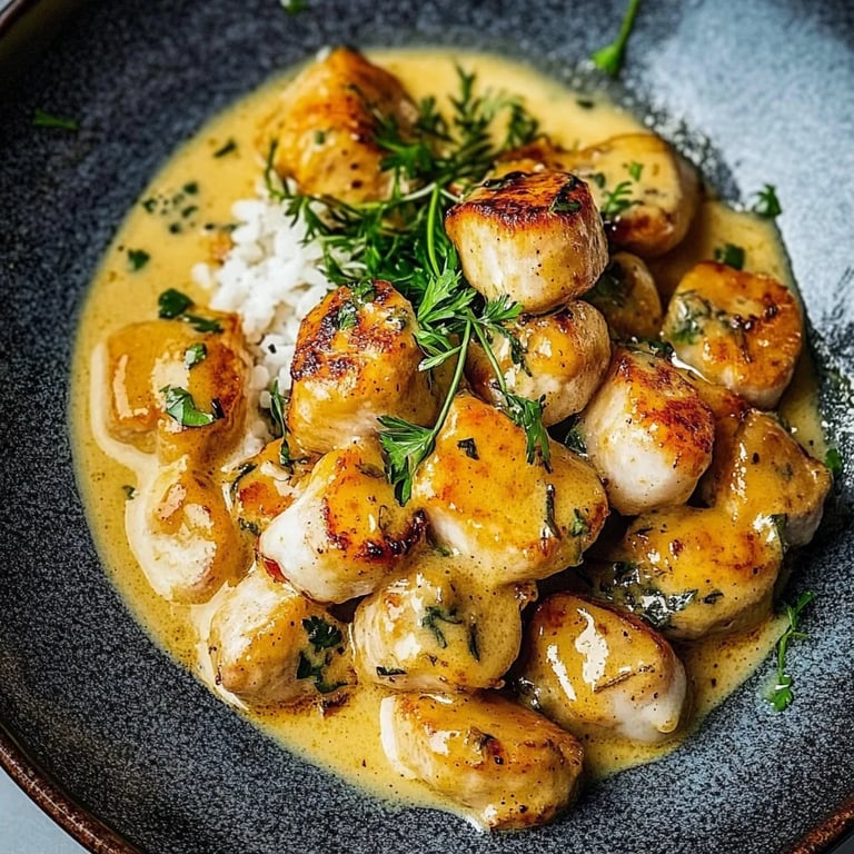 Schnelles Honig Senf Hähnchen mit Reis