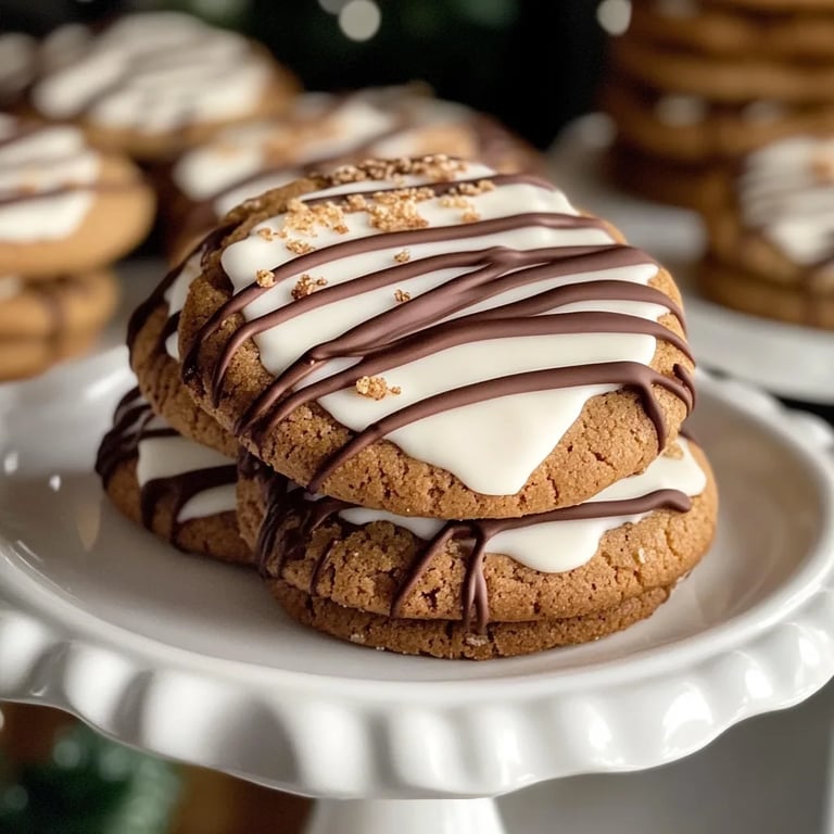White Chocolate Dipped Chewy Maple Cookies