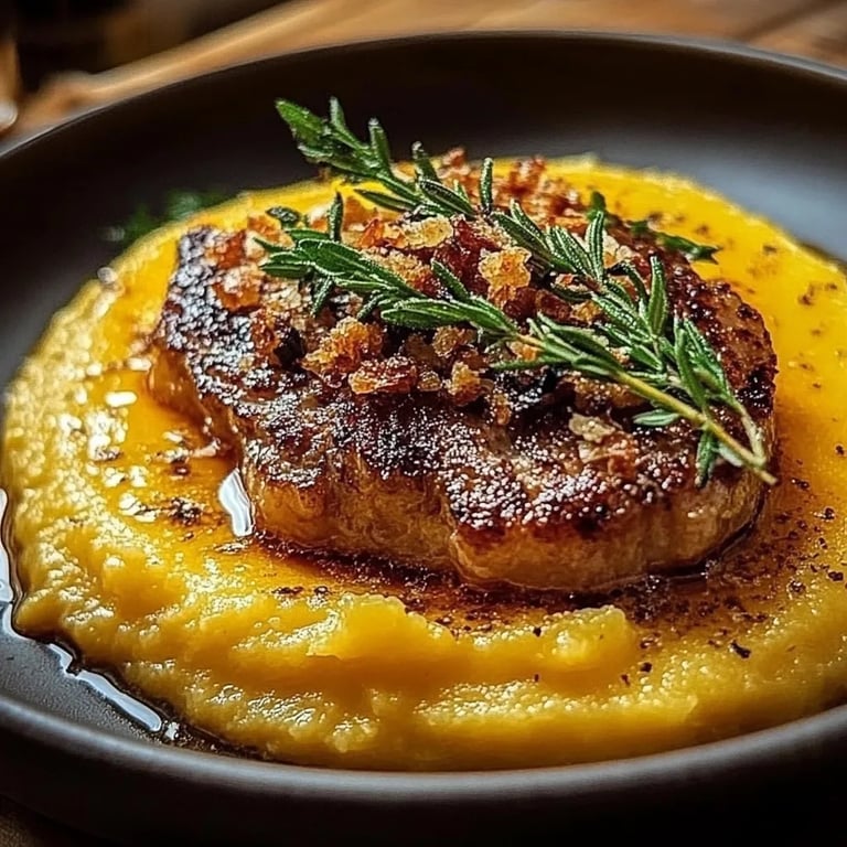 Herbstliche Kürbis-Polenta mit aromatischer Salbeibutter