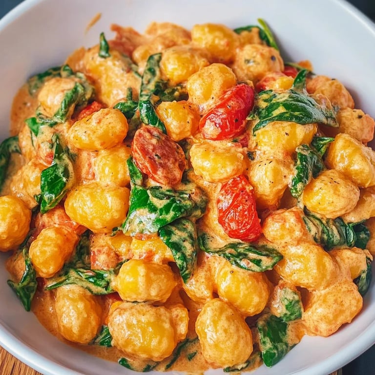 Schnelle Gnocchi-Pfanne mit Tomate & Spinat