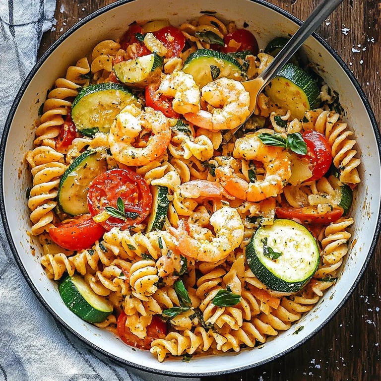 Pasta med tomat, zucchini och räkor: Ett fantastiskt ultimativt recept