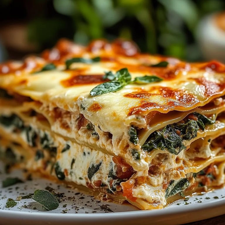 Cremige Spinat-Pilzlasagne für die ganze Familie
