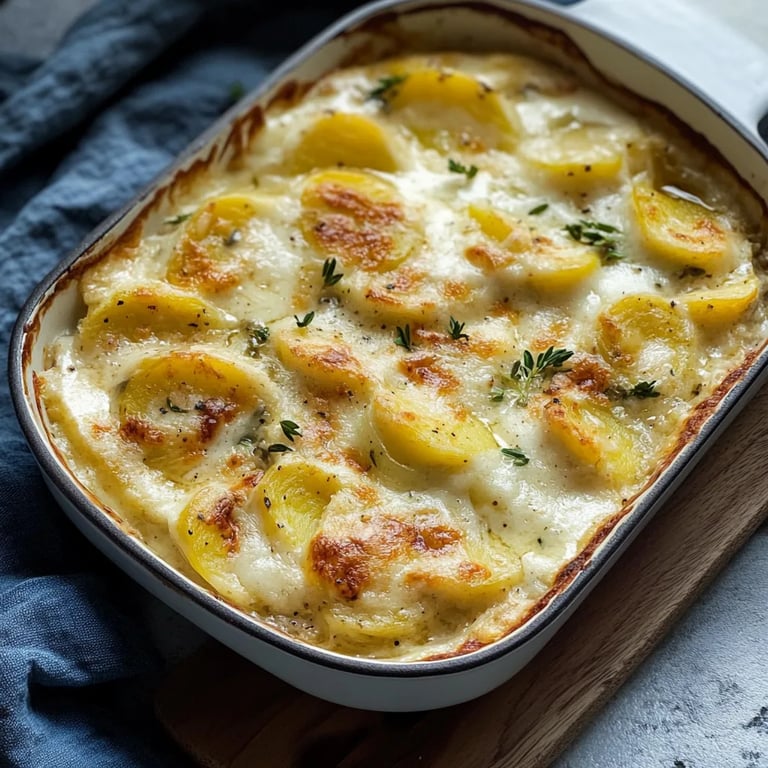 Kartoffel-Lauch-Gratin mit würzigem Raclette