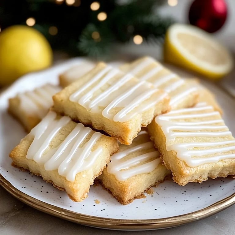 Lemon Glazed Shortbread Cookies