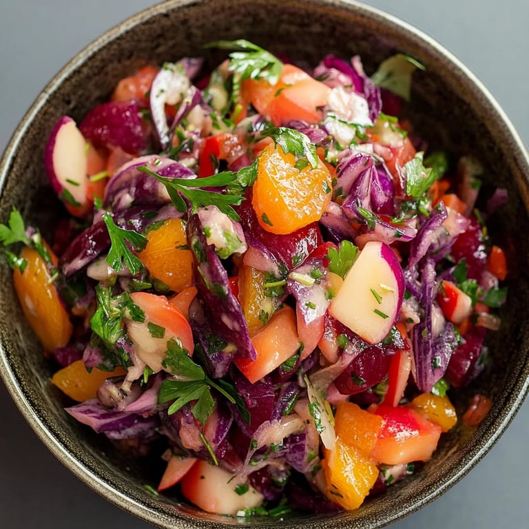 Rotkohlsalat mit Orangendressing