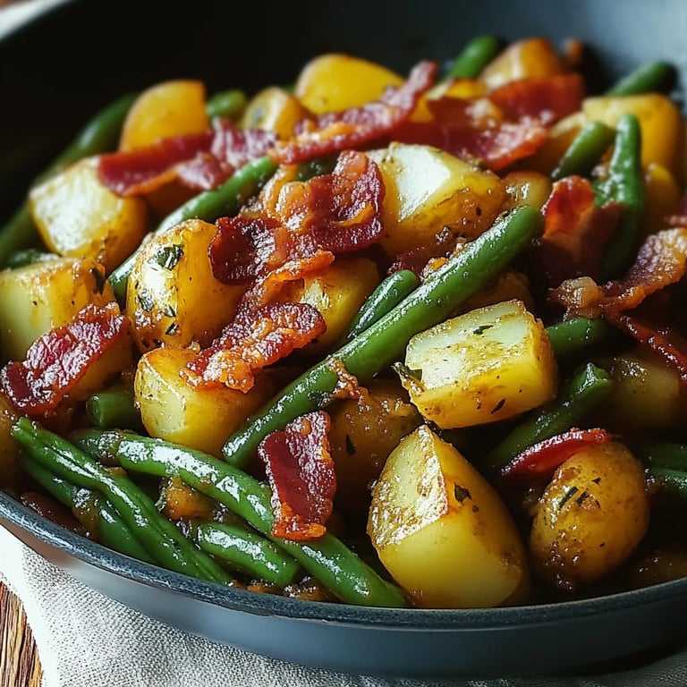 Country Ranch Green Beans and Potatoes with Bacon