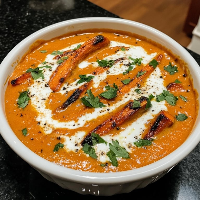 Healthy Vegan Roasted Carrot Soup