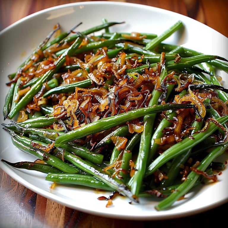 Roasted Green Beans with Caramelized Shallots