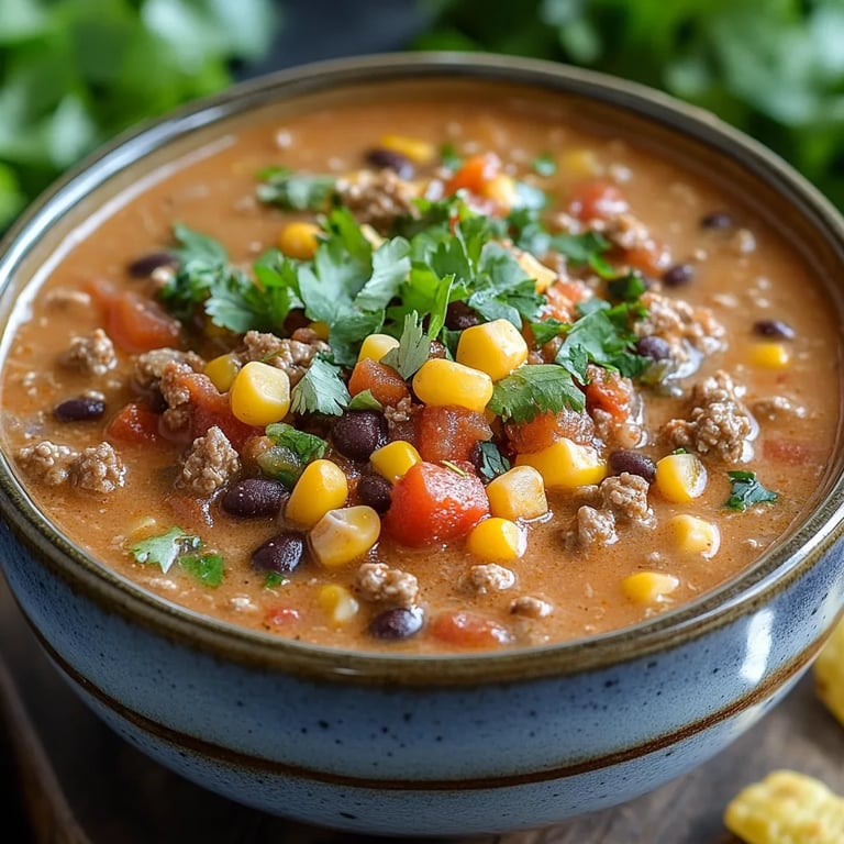 Cremige käsige Hackfleisch-Taco-Suppe: Ein Unglaubliches Ultimatives Rezept für 5 Personen
