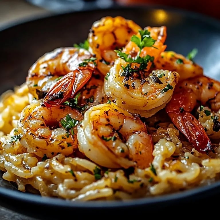 Garnelen Knoblauchbutter Reis