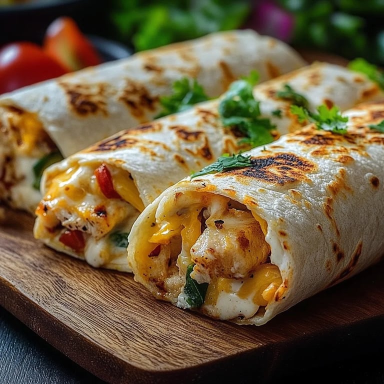 Köstliche Käse-Hühnchen Wraps