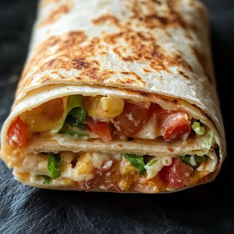 Wrap mit Ei, Käse & Tomaten