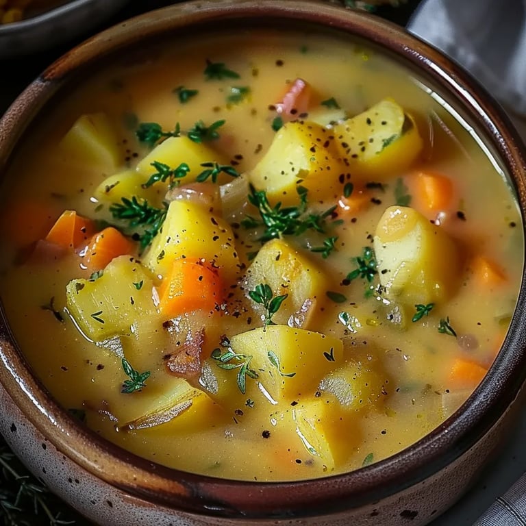 Cozy & Hearty Vegan German Potato Soup