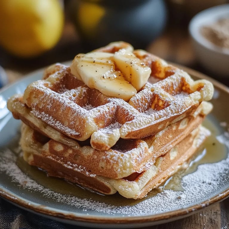 Haferlocken Apfelmus Waffeln