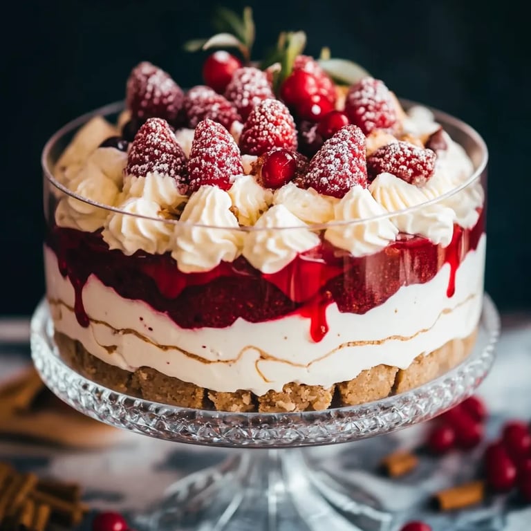 Spekulatius-Trifle: Weihnachts-Trifle mit Zimtkirschen