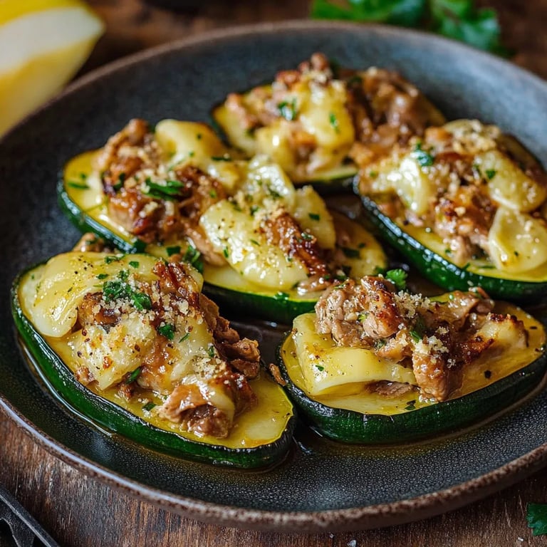 Gefüllte Zucchini mit Hackfleisch und Käse
