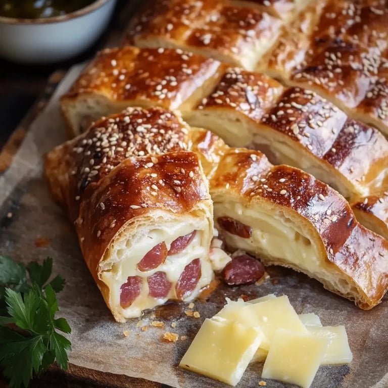 Schinken und Käse Zupfbrot