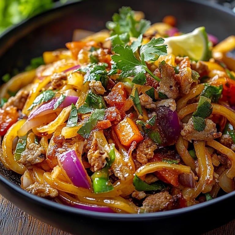 Limetten-Crunch-Nudelsalat