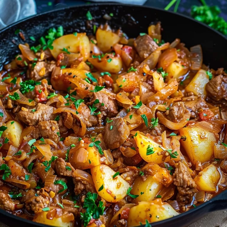Hackfleisch Kartoffel Pfanne mit Weißkohl