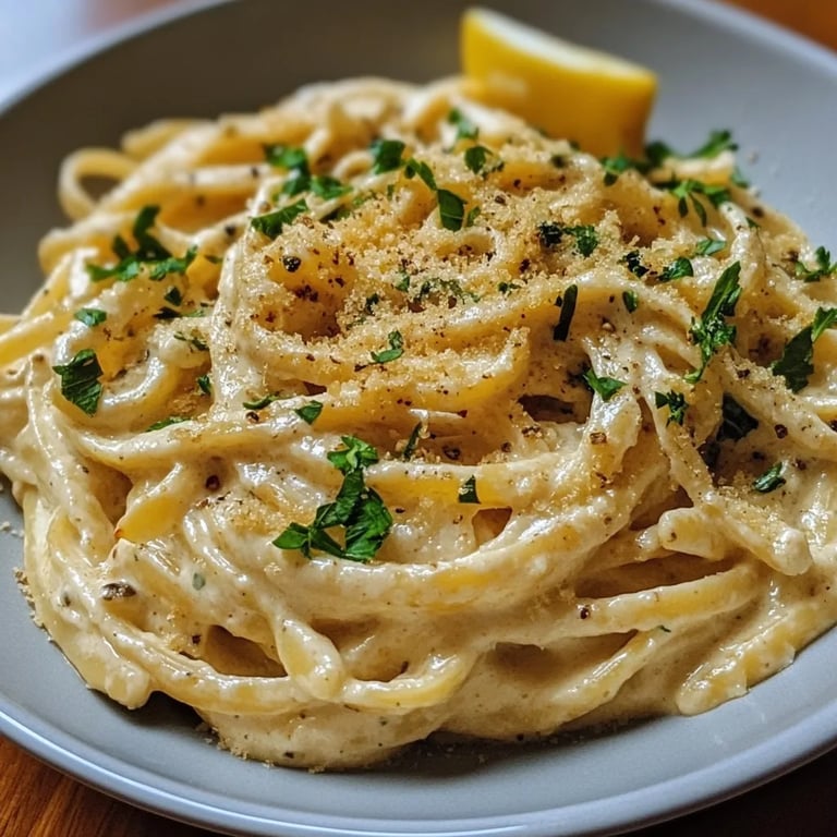 Zitronige Hummus Pasta