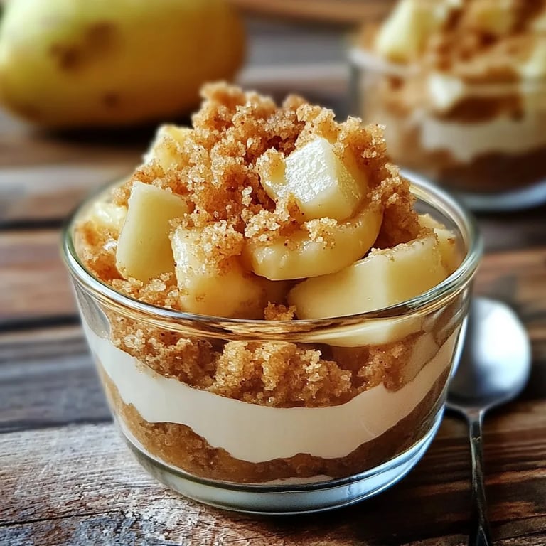 Apfel-Crumble im Glas