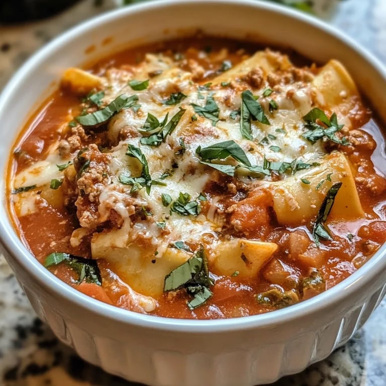 Spicy & Creamy Lasagna Soup