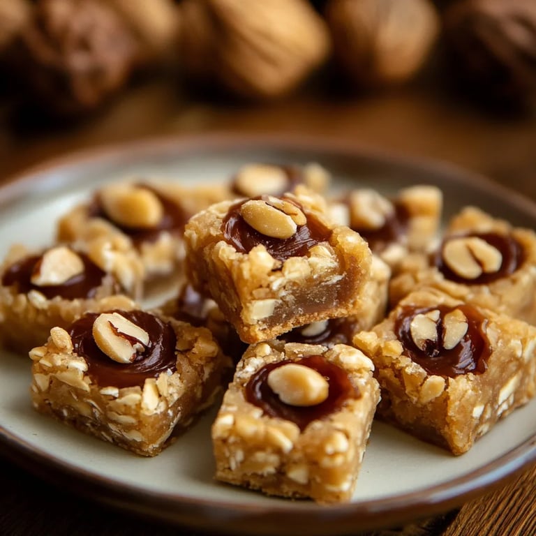 Knusprige Haselnussküsschen mit Nuss-Nougat-Füllung