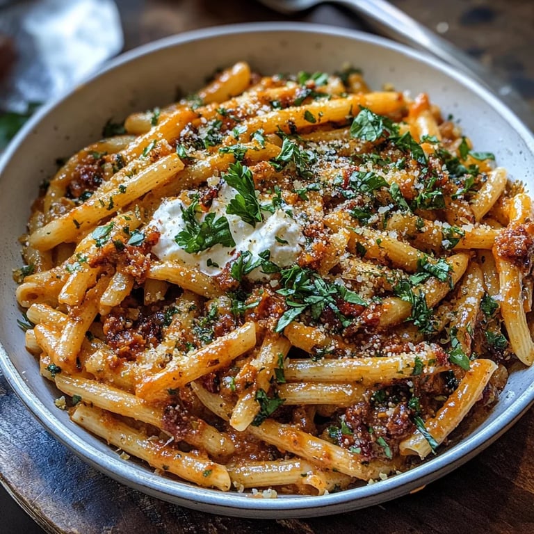 Eintopf-Pasta mit getrockneten Tomaten und geschlagener Ricotta: Ein Unglaubliches Ultimatives Rezept
