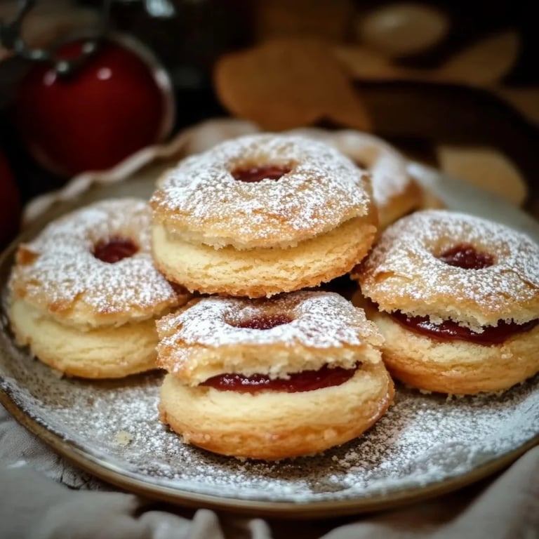 Kekse mit Walnuss Schnee