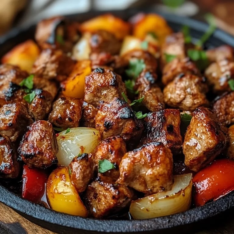 Schaschlik-Topf aus dem Ofen