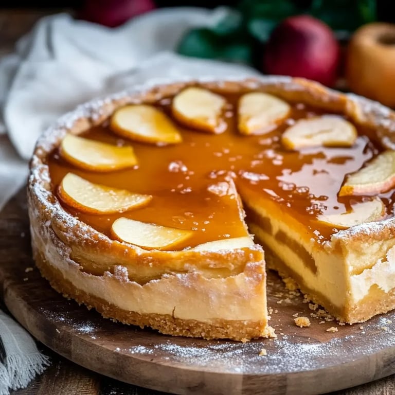 Apfelkäsekuchen mit Salzkaramell