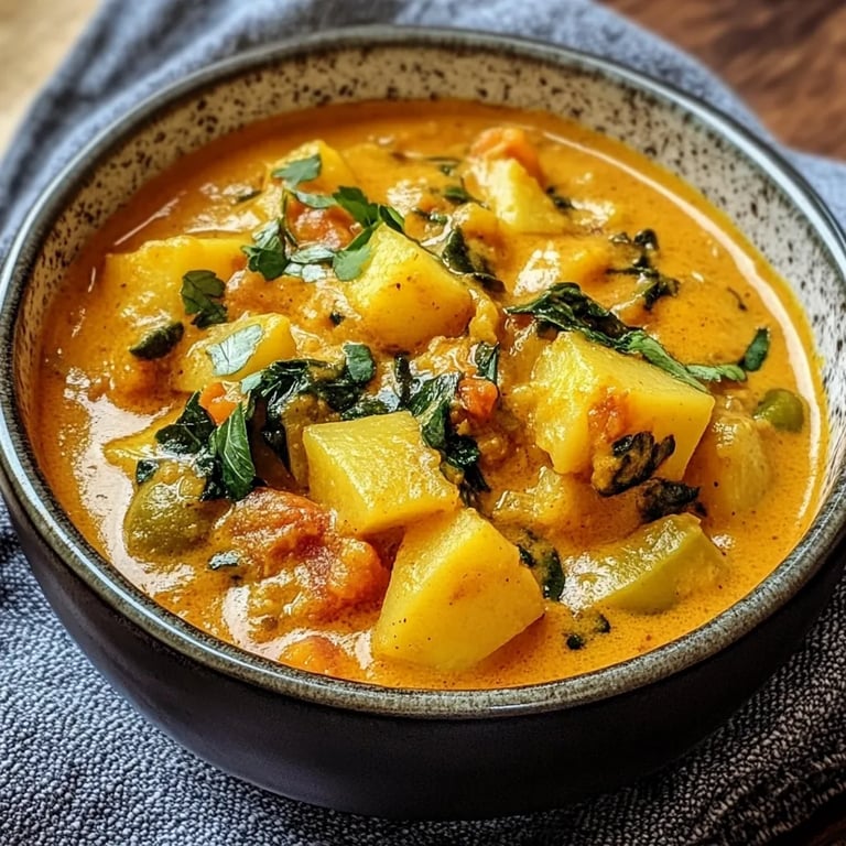 Veganes Süßkartoffel-Curry mit Grünkohl