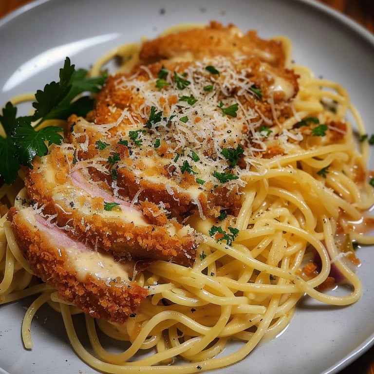 Espaguete Cordon Bleu e Molho de Limão